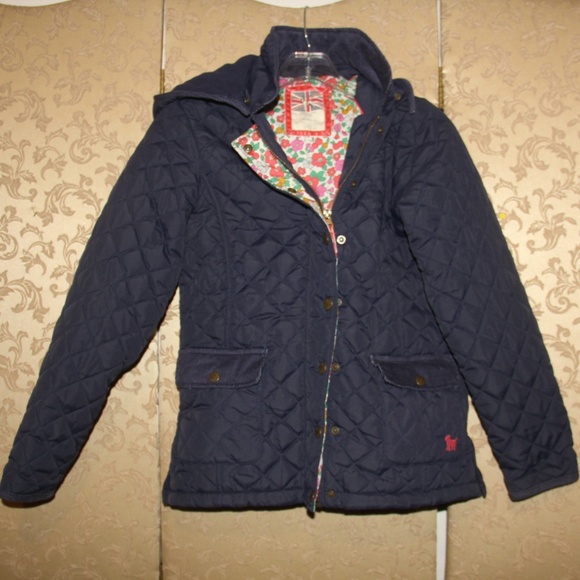 Mini Boden Other - Mini Boden Navy Blue Quilted Hooded Jacket 11 12